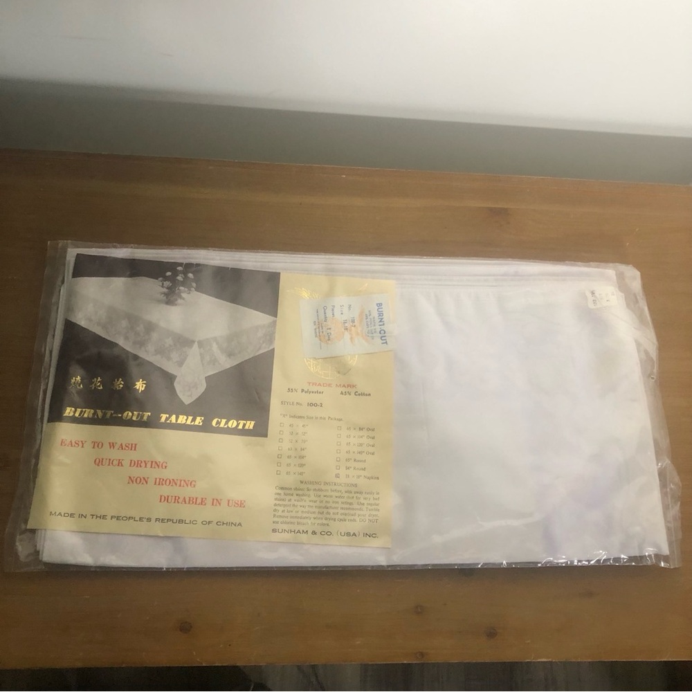Vintage 18” x 18” 12 count burnout white napkins. New